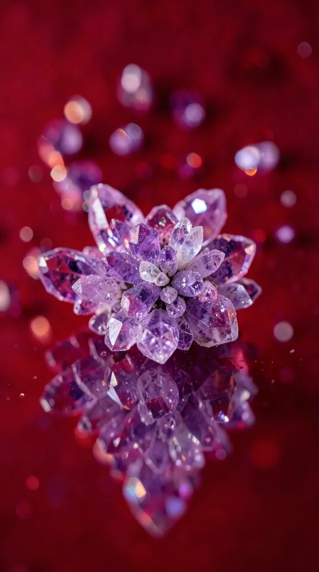 Amethyst Bloom Upon a Crimson Mirror