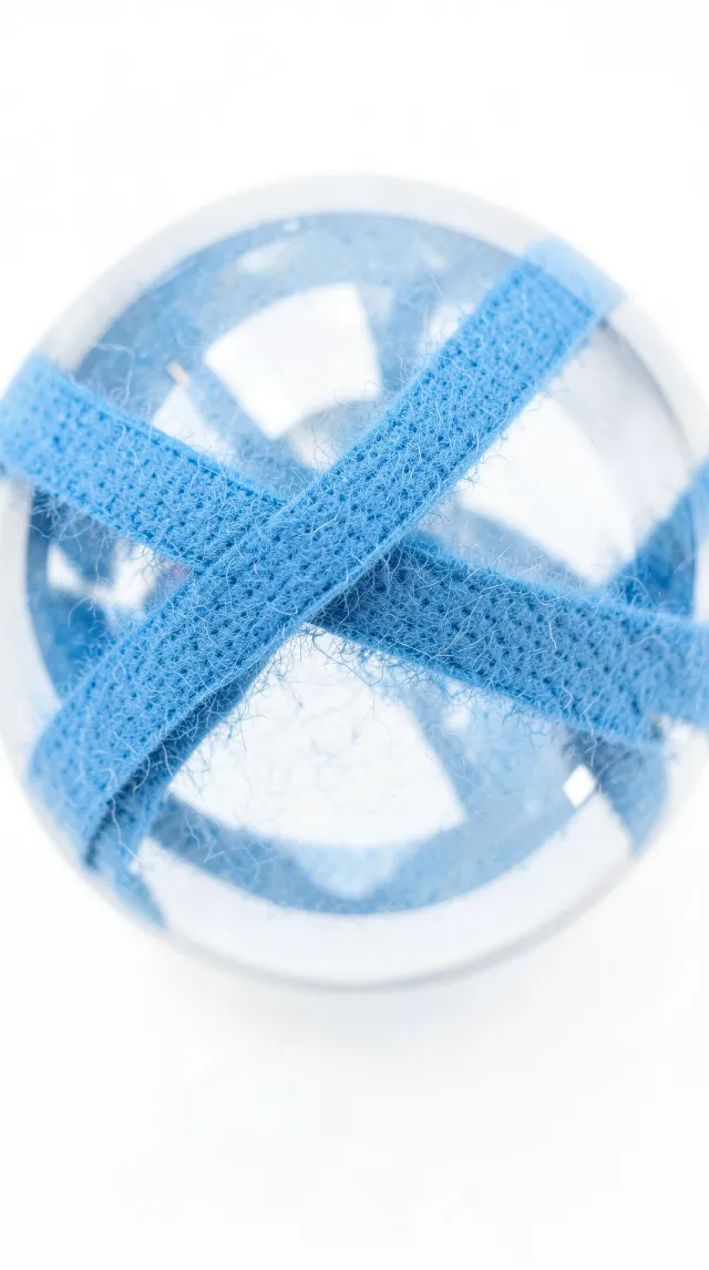 Blue Fibers Bind the Glass Sphere