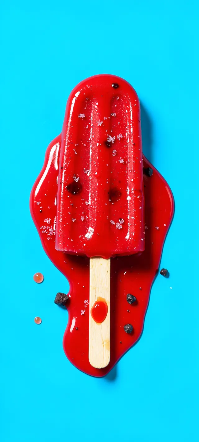 Melting Crimson Icy Treat on Electric Blue