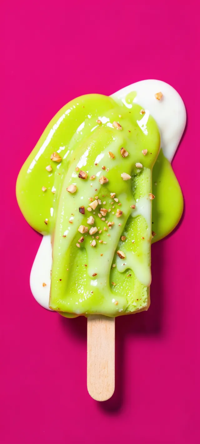 Neon Lime Glaze on Melted Ice
