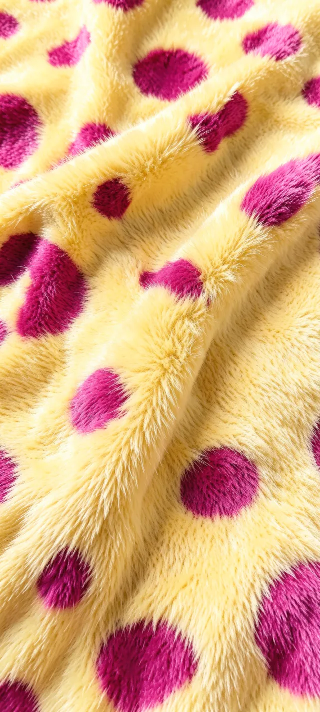 Vibrant Magenta Dots on Sunlit Faux Fur